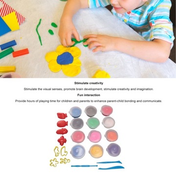 Набор глины для лепки из 12 цветов. Набор мягкой глины E4.