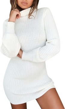 Nastolatka Dziewczyna Turtle Neck Sweter Sukienki Casual Camisole Sukienki