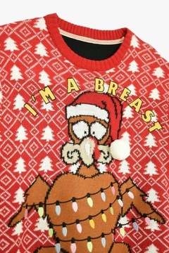 Brave Soul męski świąteczny sweter M kurczak