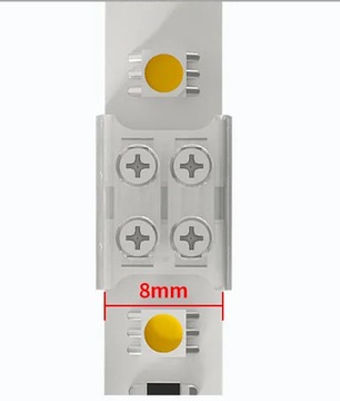 Коннектор для светодиодной ленты COB SMD 10мм, разъем лента-лента, прикручивается с двух сторон