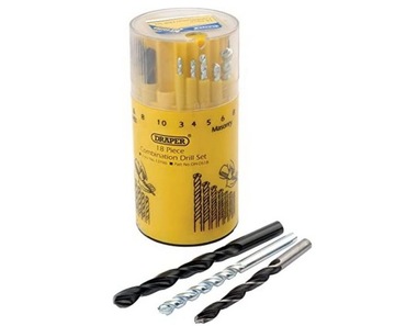 Zestaw wierteł metal drewno beton 18 szt. DIY Draper 13706