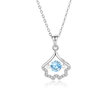 Wisiorek prezent urodzinowy S925 srebrny naszyjnik moissanite damski