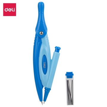 Cyrkiel geometryczny szkolny z ołówkiem Deli w etui