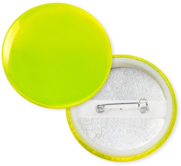 ODBLASKOWY ZNACZEK PRZYPINKA BUTTON ŻÓŁTY