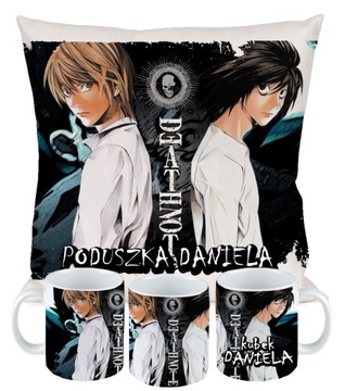 ZESTAW KUBEK + PODUSZKA Death Note anime +napis