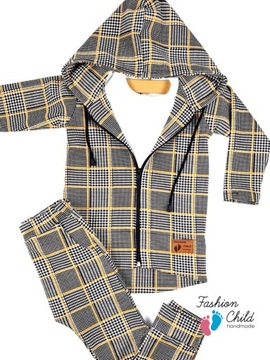 DRES W ŻÓŁTO-SZARĄ KRATĘ r.110