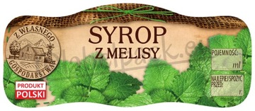 Etykiety na SYROP Z MELISY, 210ml - 500ml 24szt