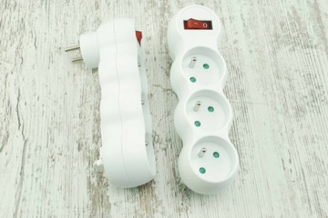 splitter złodziejka biały rozgałęźnik z wyłącznikiem rozdzielacz loft DIY