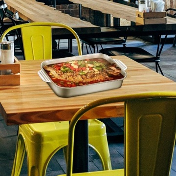 Głęboka blacha do pieczenia ryb ze stali nierdzewnej z uchwytami