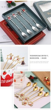 Рождественская портативная дорожная посуда из нержавеющей стали 304, рождественская елка