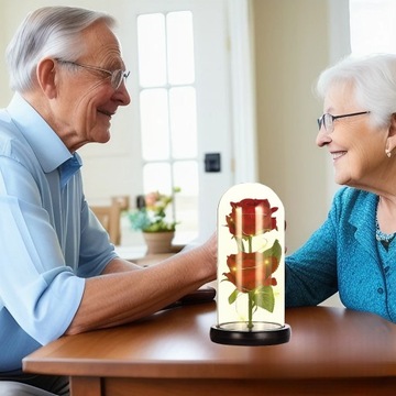 ВЕЧНАЯ РОЗА В СТЕКЛЕ, СВЕТЯЩИЙСЯ СВЕТОДИОД В ЧЕРНОЙ КОРОБКЕ, ПОДАРОК ​​НА ЖЕНСКИЙ ДЕНЬ