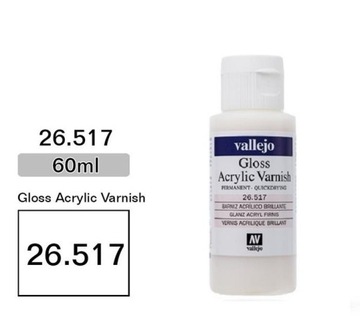 Vallejo 26517 Gloss Acrylic Varnish 60ml 24H