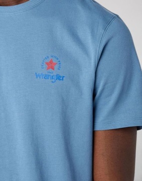 Wrangler TEE Captains Blue NIEBIESKI T-SHIRT KOSZULKA MAŁE LOGO REGULAR M