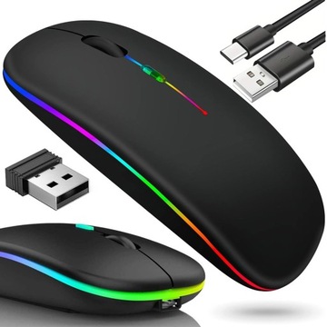Cicha Mysz Myszka Bluetooth Bezprzewodowa Płaska Akumulatorowa Cichy Klik