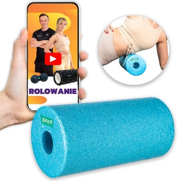 Wałek do Masażu Roller Gładki Masaż Pleców Nóg Rehabilitacja Błękitny DrFit