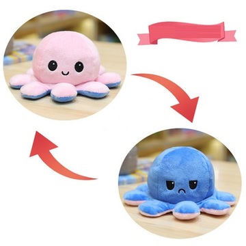 Двусторонняя плюшевая кукла-осьминог XXL 40см R&B