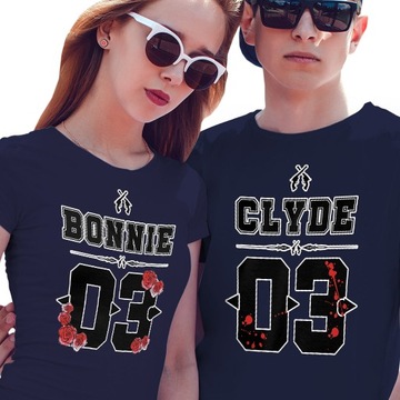 KOSZULKI KOSZULKA T-SHIRT DLA PAR BONNIE 03 CLYDE 03 JAKOŚĆ