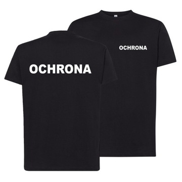 KOSZULKA T-shirt z nadrukiem napisem OCHRONA - 3XL