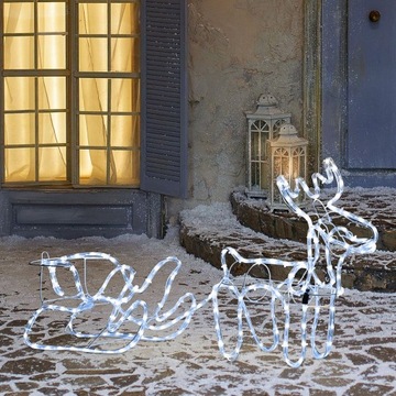 ОЛЕНЬ С САНЯМИ СВЕТОДИОДНЫЕ ОГНИ РОЖДЕСТВЕНСКОЕ УКРАШЕНИЕ ДЛЯ ДОМАШНЕГО САДА