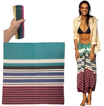 PAREO FOUTA RĘCZNIK BASEN PRZEBIERALNIA PLAŻA SAUNA SPA 100x100cm BAWEŁNA