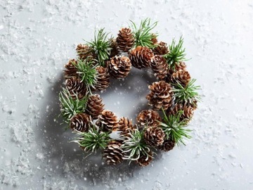 НАТУРАЛЬНЫЕ СОСНОВЫЕ ШИШКИ, ДЕКОРАТИВНОЕ СЮСЗ ПЛАТЬЕ КАК ЖИВЫЕ, ИСКУССТВЕННЫЕ ЦВЕТЫ