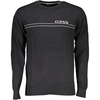 GUESS bawełniany czarny sweter męski logo XS