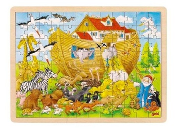 Drewniane Puzzle Układanka Arka Noego Goki 96 el.