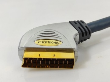 CLICKTRONIC SCART ЕВРОКАБЕЛЬ ТОЛЩИНОЙ 3 м, ПОЗОЛОЧЕННЫЕ КОНТАКТЫ