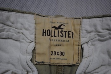 Hollister Spodnie Męskie Beżowe ELEGANCKIE Logo Klasyk Unikat W28 L30