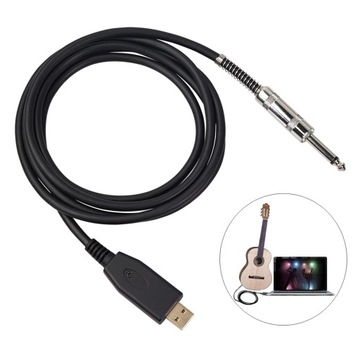 USB-кабель для гитары, Адаптер для кабеля для подключения бас-гитары с USB-подключением