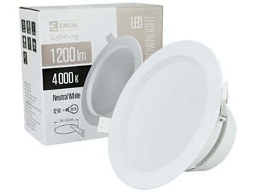 Downlight LED oprawa sufitowa 230V 12W IP20 4000K 1200lm