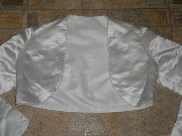 БАЛЬЕРО ДЛЯ ПЛАТЬЯ СВАДЕБНОЕ ПРИЧИНЕНИЕ 7/9 ЛЕТ ВЫШИВКА