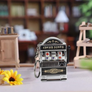 2xMini Slot Machine Keychain Festival Nowość Mini gra zręcznościowa zabawka dla chłopca