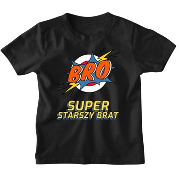 KOSZULKA TSHIRT Z NADRUKIEM SUPER STARSZY BRAT 140