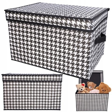 PUDŁO TEKSTYLNE 40x30x25cm pojemnik z pokrywą na ubrania organizer do szafy