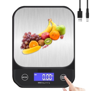 ELEKTRONICZNA WAGA KUCHENNA PRECYZYJNA 5KG/0.5G WYŚWIETLACZ LED