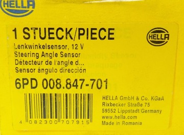Датчик угла поворота рулевого колеса HELLA 6PD008847-701