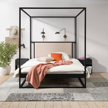 MOLIS Łóżko z baldachimem 160x200 cm stelaż GRATIS