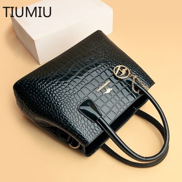 Fashion Top Handle Bag for Women Luxury Crocodile