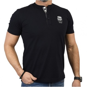 T-SHIRT męski koszulka w serek MIND bawełniana GRANATOWY XL Pako Jeans