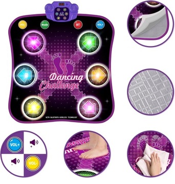 Mata do tańca z Bluetoothem i 6 strzałkami świetlnymi LED 5 trybów gry nowy