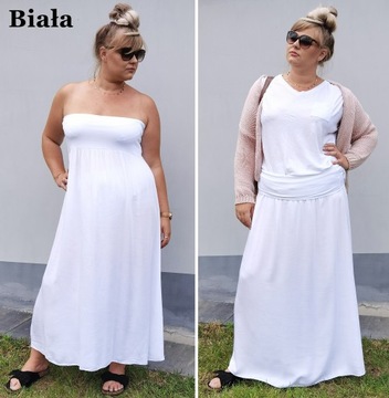 Zwiewna długa spódnica plus size 2XL 3XL 4XL 5XL