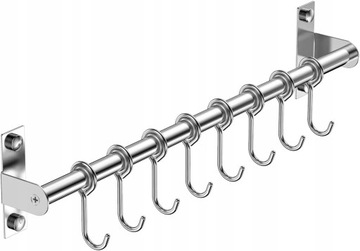 Кухонная штанга с 8 вешалками, 54 см.