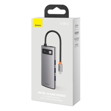 Baseus Metal Gleam HUB 5in1 USB-C PD 100W HDMI 4K 3xUSB 3.0 док-станция