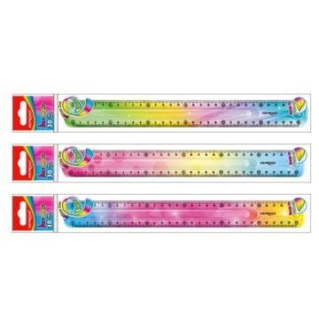 LINIJKA KEYROAD 30CM ELASTYCZNA TĘCZOWA MIX KOLORÓW