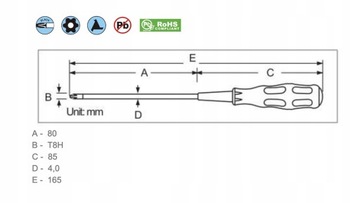 Отвертка ESD TORX Security TR8 T8 T8H для Apple Mac