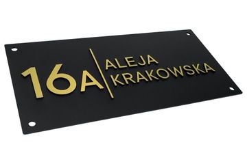TABLICZKA ADRESOWA PLEXI NUMER DOMU TABLICA ADRES Z NUMEREM 19x38 CM