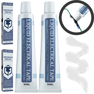 2x TAŚMA IZOLACYJNA W PŁYNIE - 50ml Biała IZOLACJA ELEKTRYCZNA WODOODPORNA