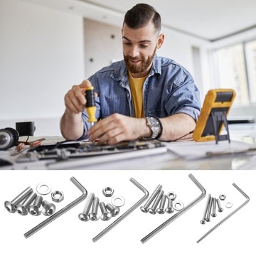 НАБОР ВИНТОВ С ШЕСТИГРАННОЙ ГОЛОВКОЙ M2 M3 M4 M5 НАБОР ВИНТОВ С ШЕСТИГРАННОЙ ГОЛОВКОЙ 1225 шт.