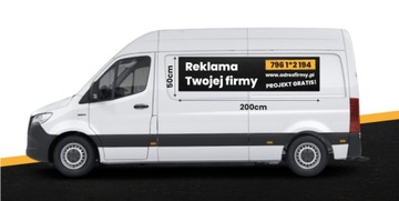 2 Magnesy reklamowe XXL na samochód - 200x50cm | Projekt Gratis!